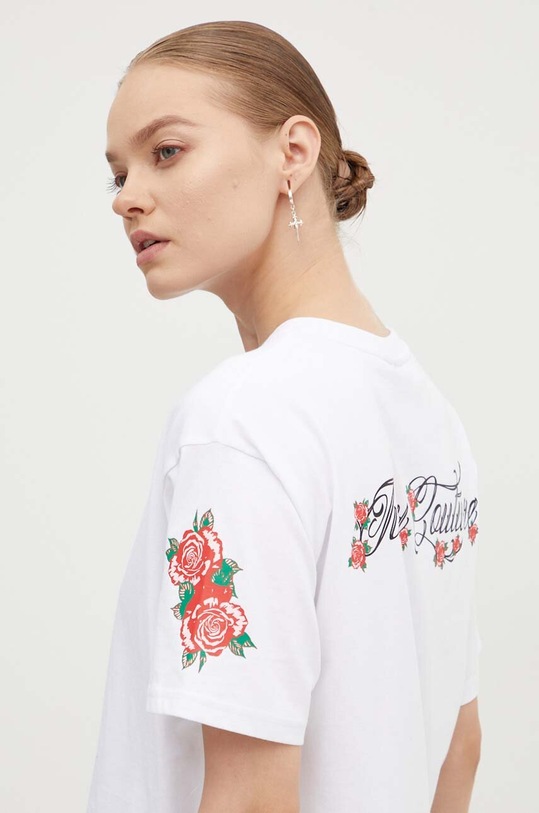Juicy Couture t-shirt bawełniany ROSE UNISEX T-SHIRT JCBCT224804.117 biały