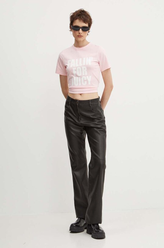 Tričko Juicy Couture FALLIN FOR JUICY FITTED TSHIRT JCGCT224020.121 ružová AW24