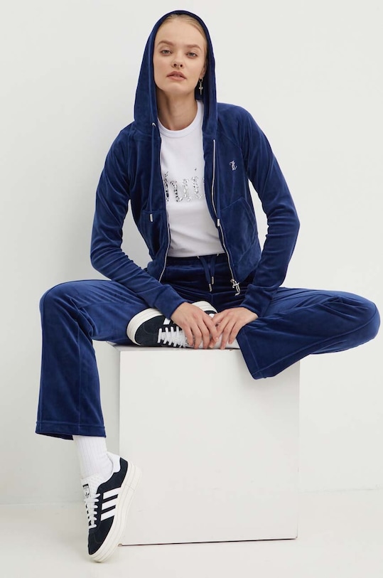 Juicy Couture t-shirt bawełniany DIAMANTE JEWEL GIRLFRIEND T-SHIRT- JCMCT224257.117 biały AW24