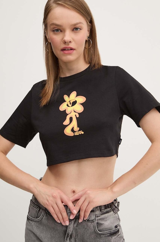 Bavlněné tričko Vans potisk černá VN000HGFBLK1