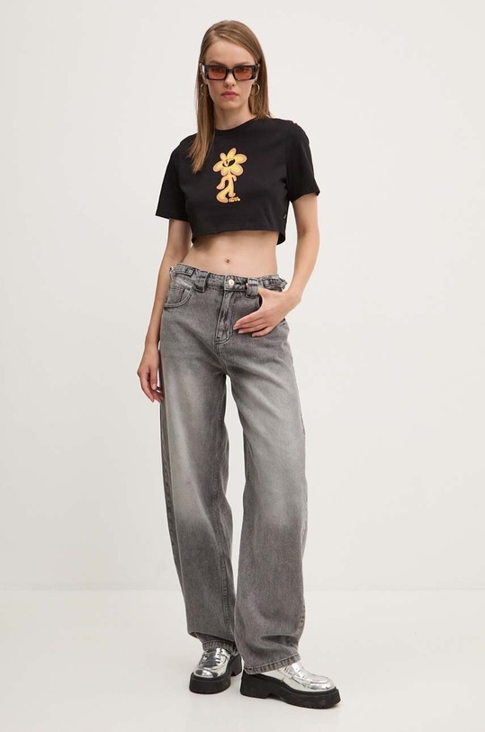 Bavlněné tričko Vans VN000HGFBLK1 černá AW24