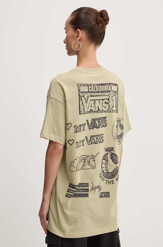 Odzież Vans t-shirt bawełniany VN000HHHD3Z1 zielony