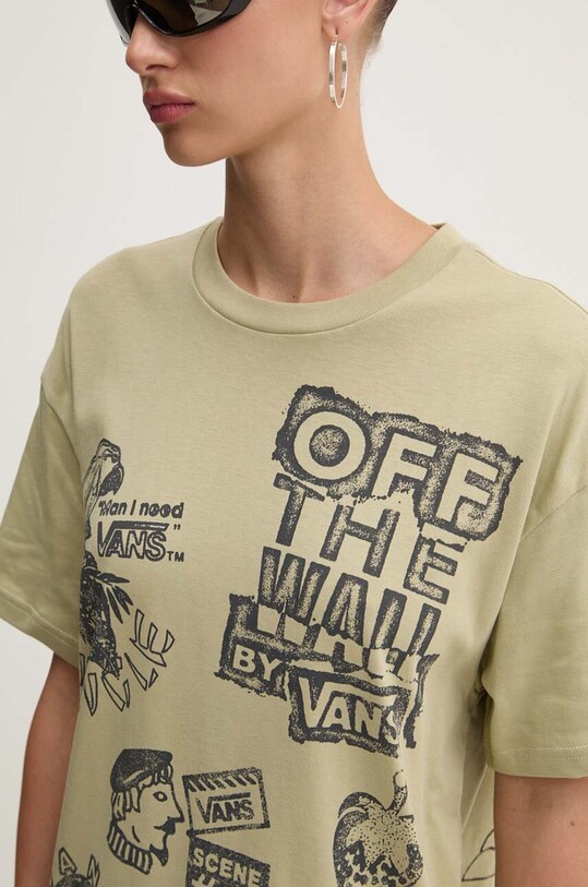 Vans t-shirt bawełniany zielony VN000HHHD3Z1