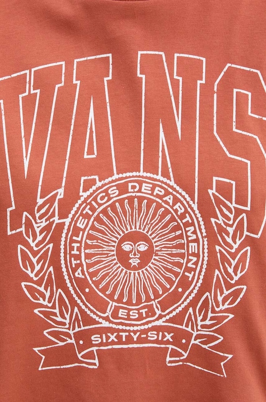 Bavlněné tričko Vans VN000HHEC9J1 hnědá