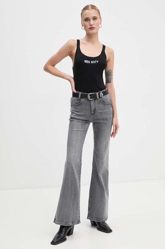 Хлопковый топ Miss Sixty 6L2RJ3580000 чёрный AW24