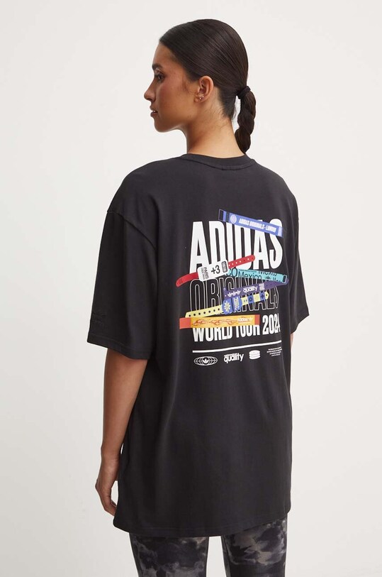 adidas Originals t-shirt bawełniany Tour Bands nadruk czarny IW0832