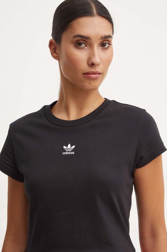 Памучна тениска adidas Originals Essential черен IW5707