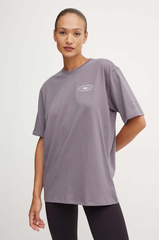 Бавовняна футболка adidas Originals IX7658 сірий AW24
