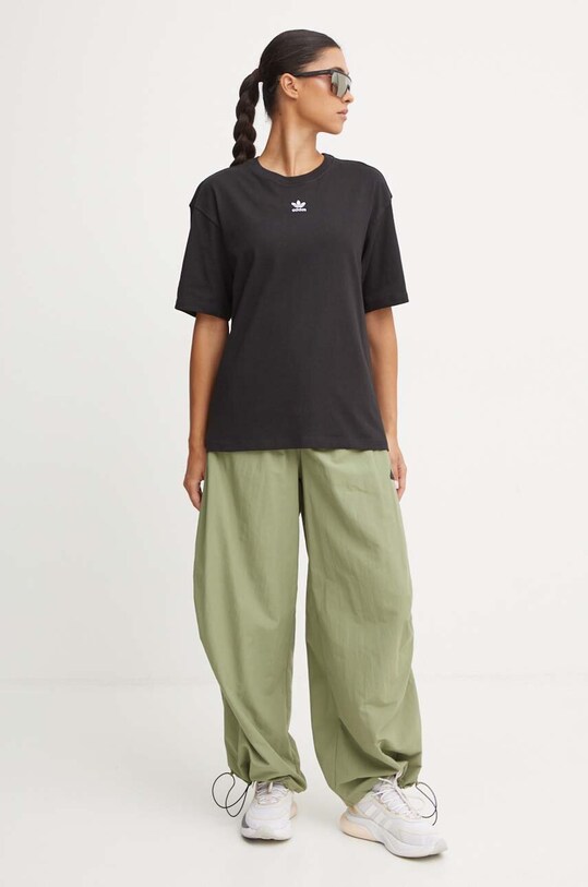 Бавовняна футболка adidas Originals IY7321 чорний AW24