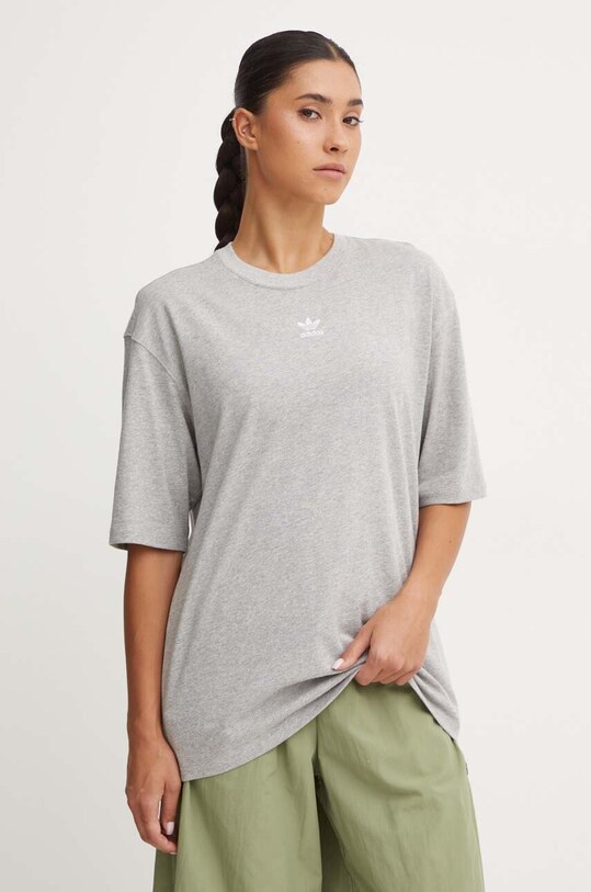 adidas Originals tricou din bumbac Essential IY7324 gri SS25