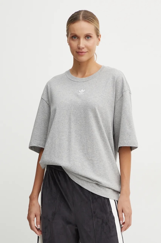 adidas Originals tricou din bumbac Essential melanj gri IY7324