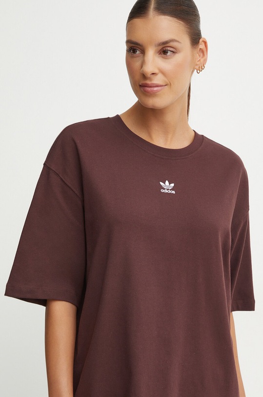 Бавовняна футболка adidas Originals relaxed коричневий IY7328
