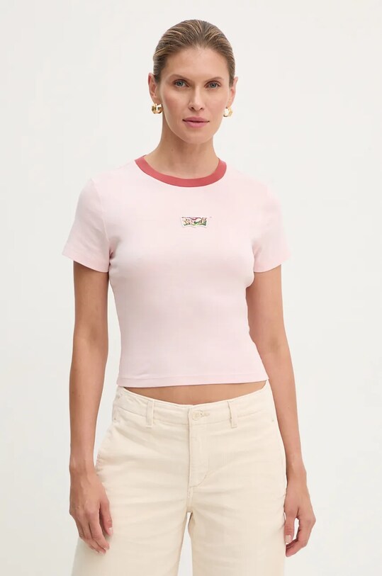 Levi's t-shirt bawełniany nadruk różowy A8798