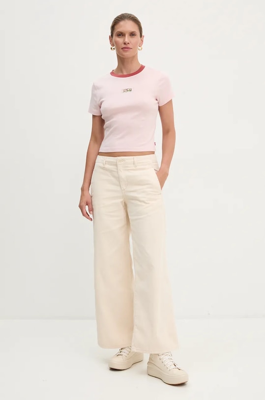 Bavlnené tričko Levi's A8798 ružová SS25