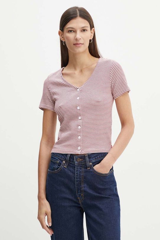 Majica kratkih rukava Levi's slim crvena A8782