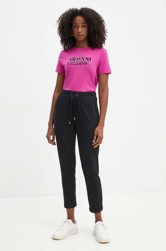 Bavlněné tričko Armani Exchange XW000060.AF10354 růžová AW24