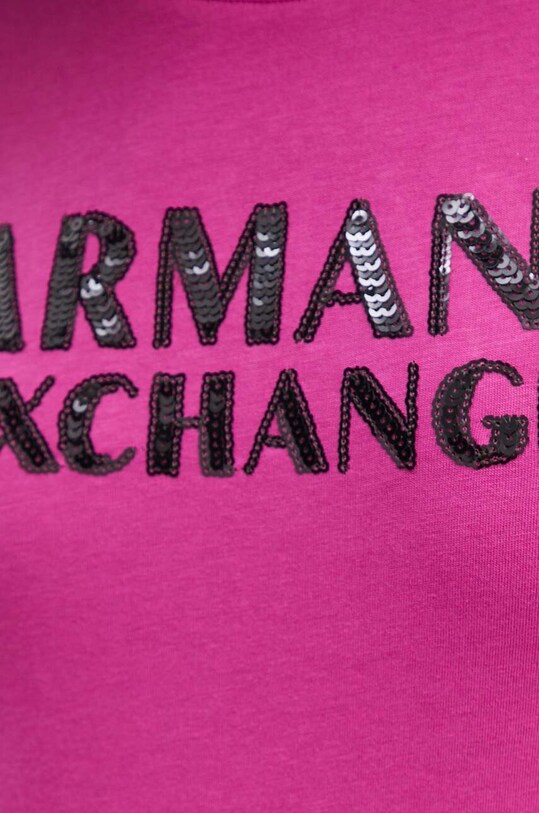 Bombažna kratka majica Armani Exchange XW000060.AF10354 roza