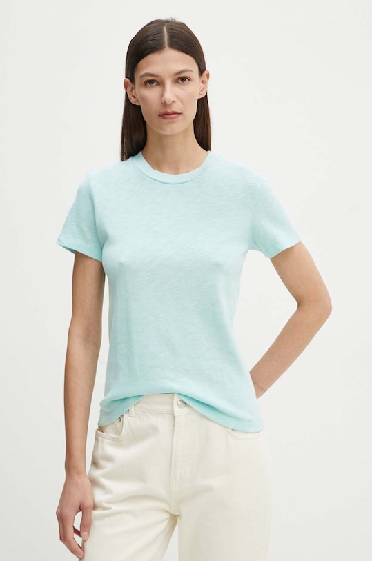 Bavlněné tričko American Vintage SON28GH24 tyrkysová AW24