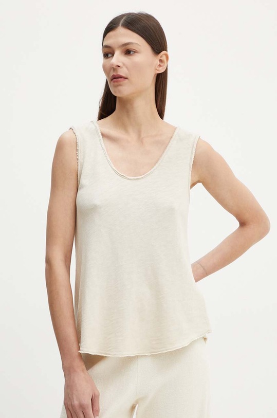 American Vintage top bawełniany bawełna beżowy SON29GH24