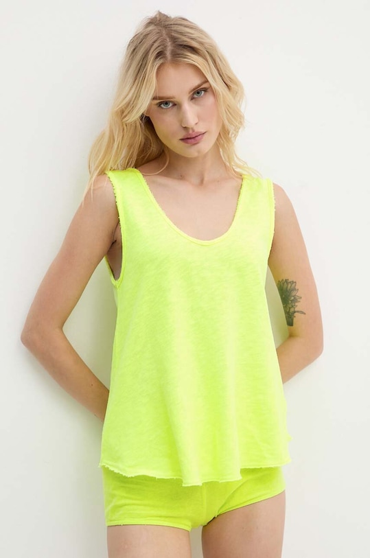 American Vintage top bawełniany bawełna żółty SON29GH24