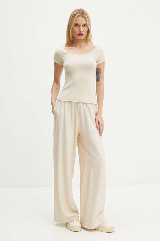 Шерстяная футболка American Vintage RAX18CH24 бежевый AW24