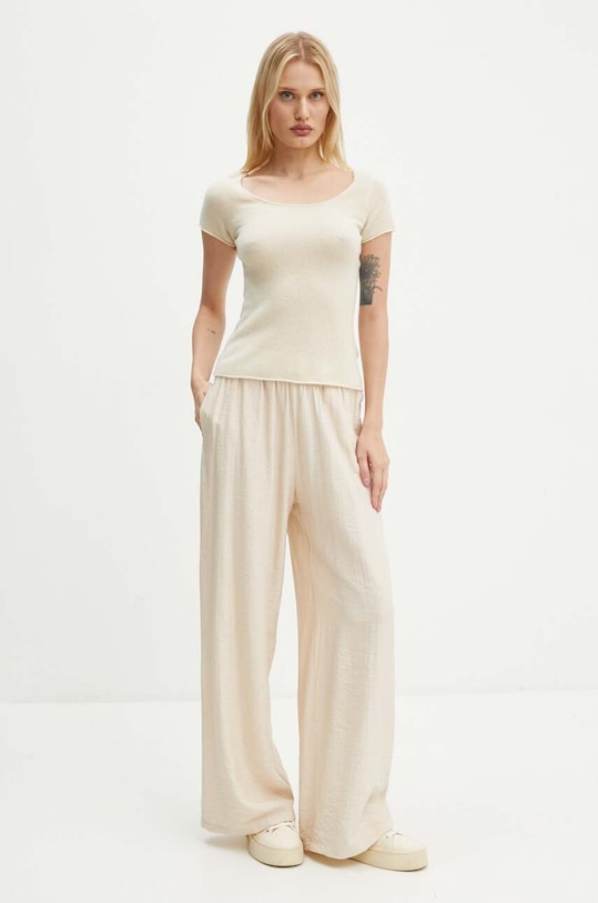 Vlnené tričko American Vintage RAX18CH24 béžová AW24