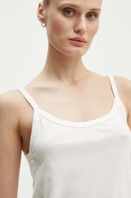 American Vintage top bawełniany beżowy GAMI01BH24