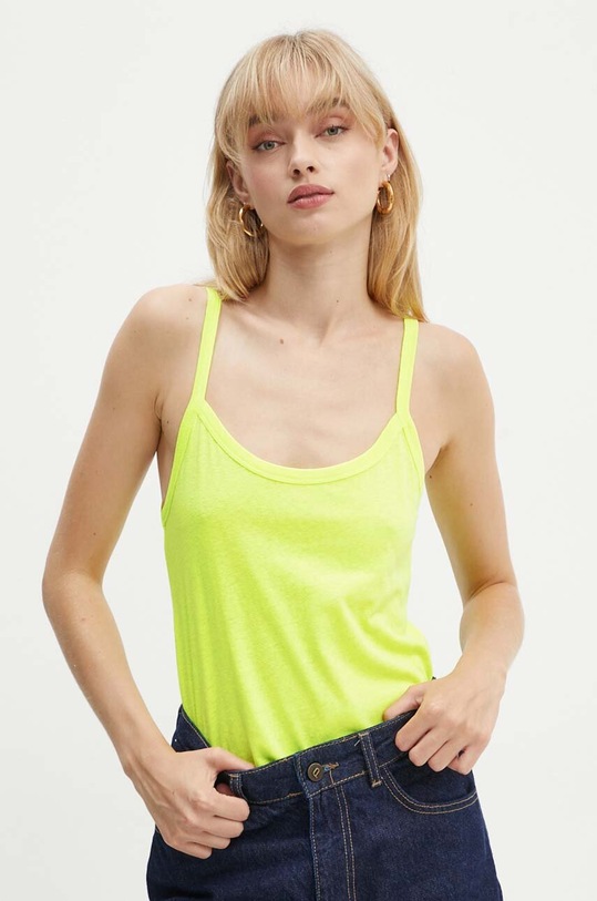 American Vintage top bawełniany bawełna zielony GAMI01BH24