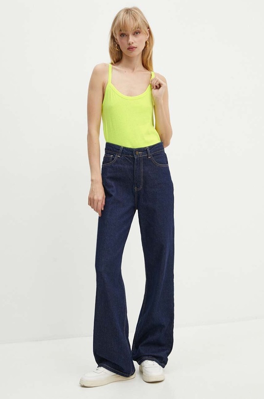 American Vintage top bawełniany GAMI01BH24 zielony AW24