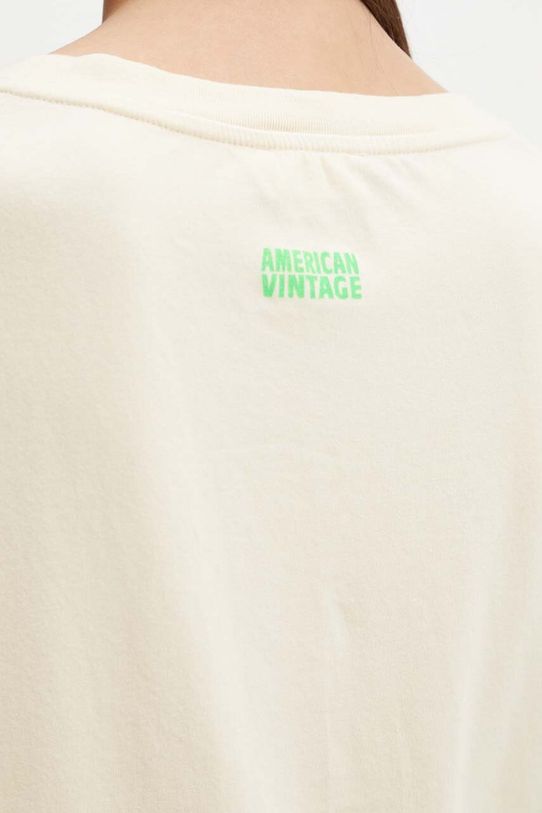 American Vintage t-shirt beżowy PYM02AH24