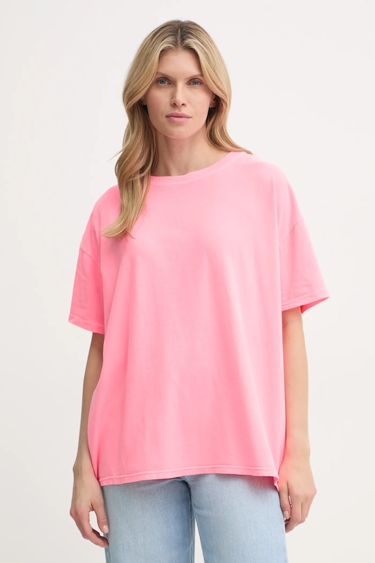 Футболка American Vintage з еластаном рожевий PYM02AH24