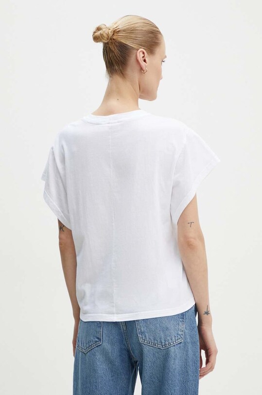 Îmbrăcăminte American Vintage tricou din bumbac VUP02BH24 alb