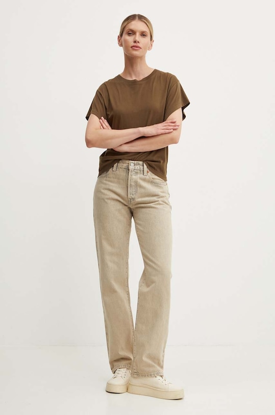 American Vintage t-shirt in cotone VUP02BH24 verde AW24