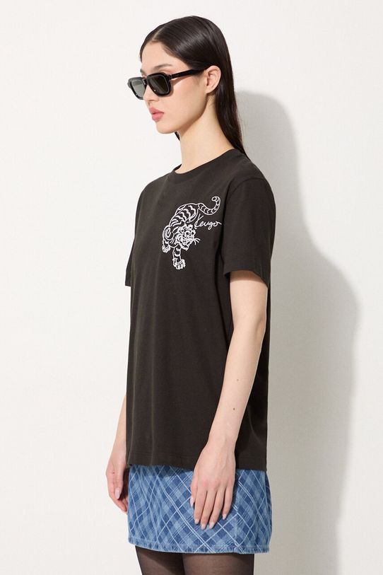 Хлопковая футболка Kenzo Gots Star Tiger Emb Loose чёрный FE62TS1354SG.99J