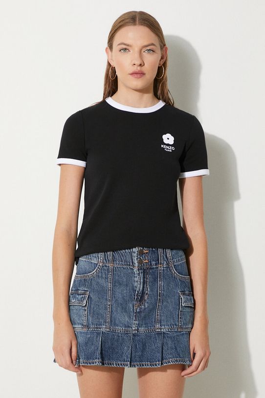 Μπλουζάκι Kenzo Boke Flower 2.0 Classic slim μαύρο FE62TS1294SR.99J