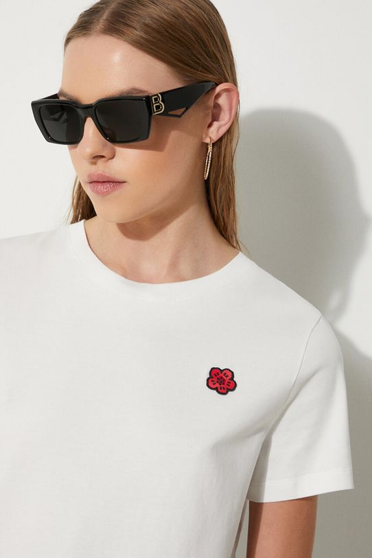Kenzo tricou din bumbac Gots Boke Crest bumbac alb FE62TS1414SO.02