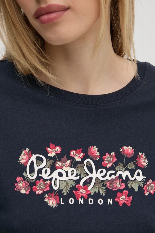 Бавовняна футболка Pepe Jeans GINNY PL505945 темно-синій