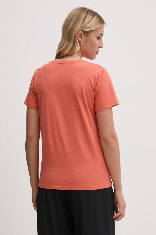 Одяг Бавовняна футболка Pepe Jeans FIORE V NECK PL505948 помаранчевий