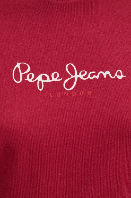 Pepe Jeans tricou din bumbac FIORE PL505951 burgundia