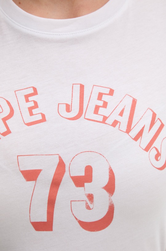 Pepe Jeans t-shirt bawełniany GIGI PL505958 biały