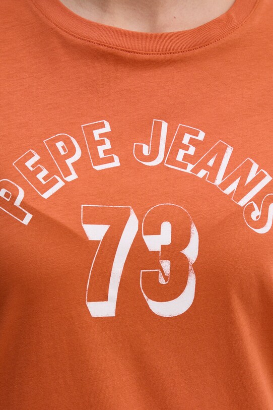 Βαμβακερό μπλουζάκι Pepe Jeans GIGI PL505958 πορτοκαλί