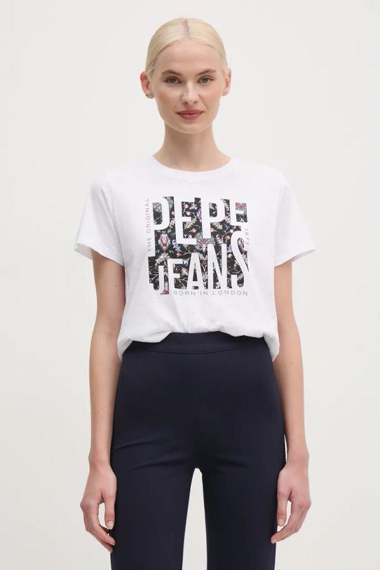 Pepe Jeans t-shirt in cotone GLORIA bianco PL505964
