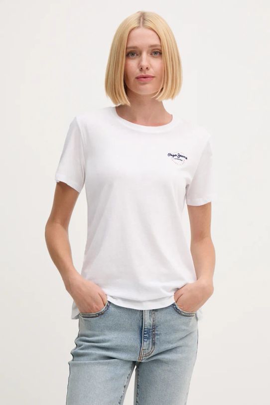 Хлопковая футболка Pepe Jeans GABRIELA regular белый PL505967