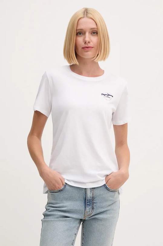 Хлопковая футболка Pepe Jeans GABRIELA regular белый PL505967