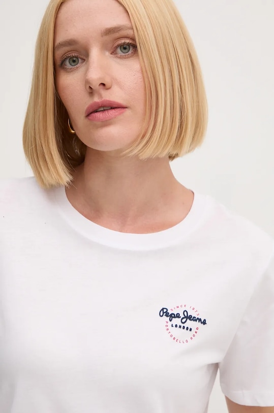 Хлопковая футболка Pepe Jeans GABRIELA белый PL505967