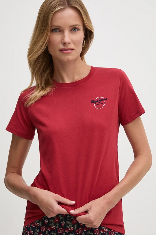 Бавовняна футболка Pepe Jeans GABRIELA regular бордо PL505967