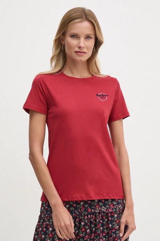 Бавовняна футболка Pepe Jeans GABRIELA PL505967 бордо AW24