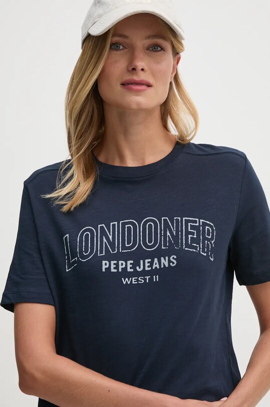Βαμβακερό μπλουζάκι Pepe Jeans GABBY σκούρο μπλε PL505968