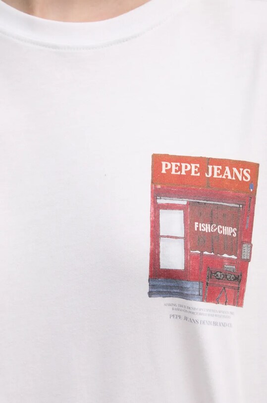 Хлопковая футболка Pepe Jeans GWENDOLYN белый PL505976