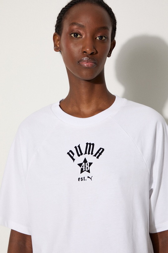 Bavlněné tričko Puma Classics Play Paris Relaxed Tee 626808 bílá